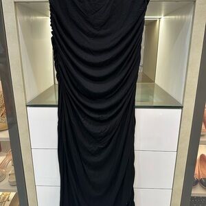 Elegant Black Draped Dress Size XL